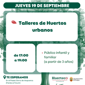 Taller de Huertos Urbanos, educación ambiental Burgos.