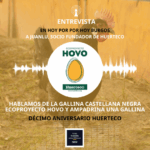 Entrevista a Juanlu Carranza en Cadena SER por el 10º aniversario de Huerteco. Presenta el proyecto HOVO y la campaña AMPAdrina una gallina para conservar la Gallina Castellana Negra en Burgos.