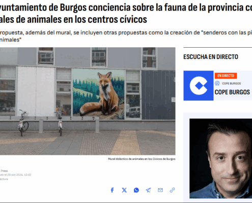 Conciencia sobre la fauna de la provincia con murales de animales en los centros cívicos proyecto Ecoburgos, Huerteco y el Ayuntamiento de Burgos