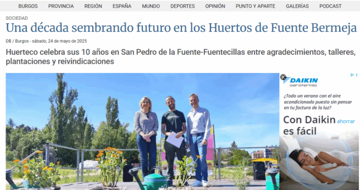 Una década sembrando futuro Diario de Burgos, Huerteco en medios