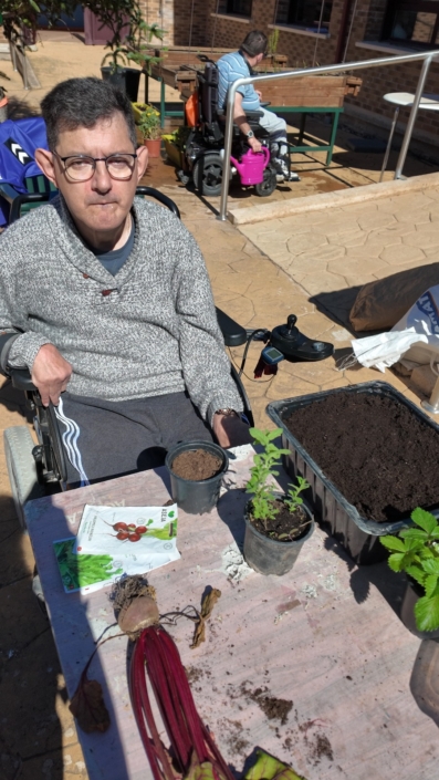 Dinámica grupal en el huerto guiada por el equipo de Huerteco.